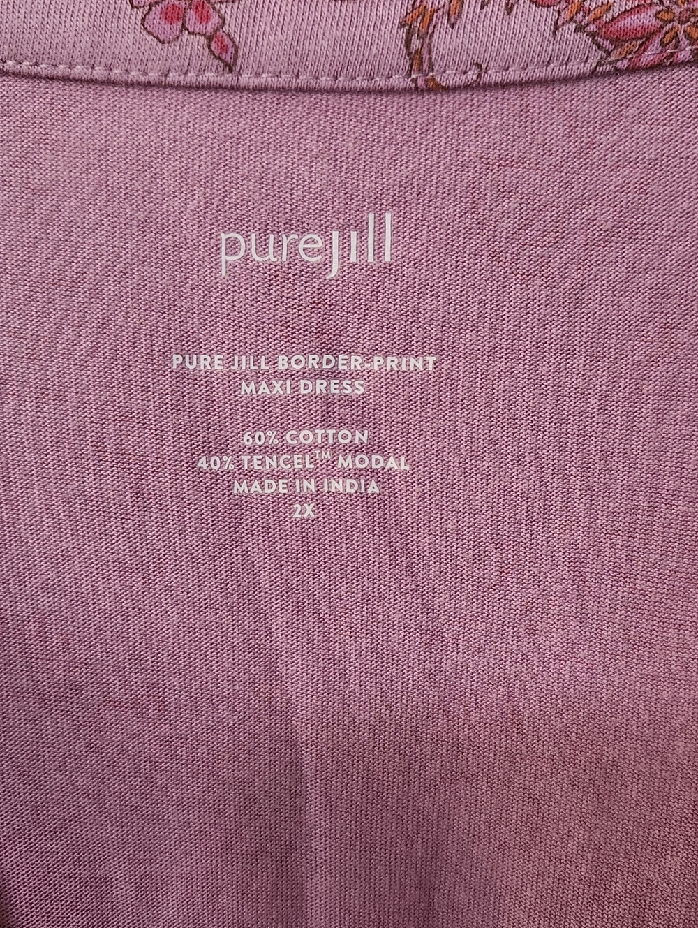NWT J. Jill Pure Jill Pink Paisley Floral Maxi Plus Size Dress Sz 2X - Picture 4 of 7